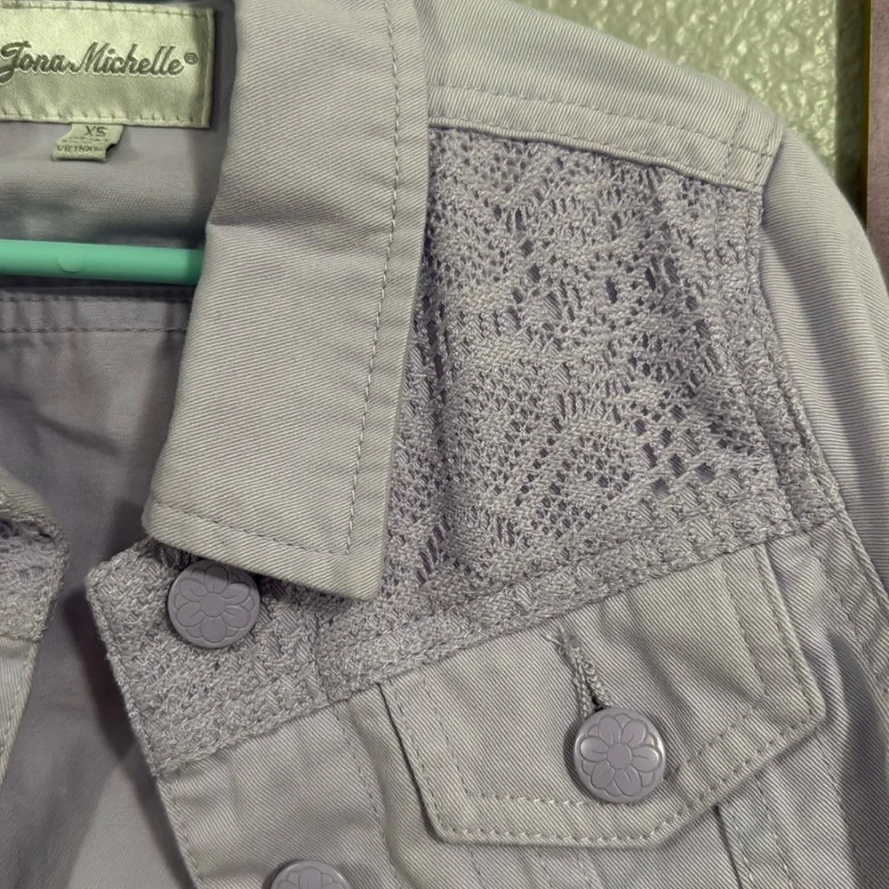 Jona Michelle Toddler Denim Jean Jacket soft purple lavender XS 3t/4t like new - Picture 3 of 7